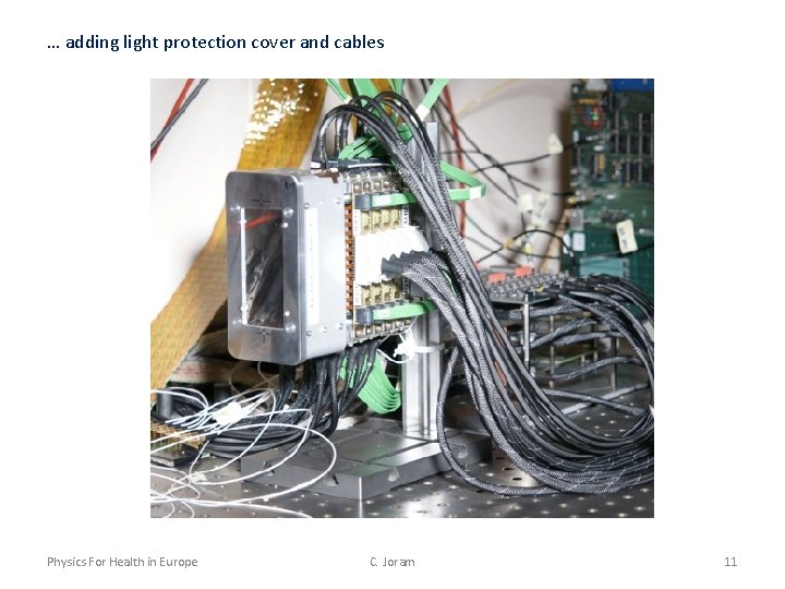 … adding light protection cover and cables Physics For Health in Europe C. Joram