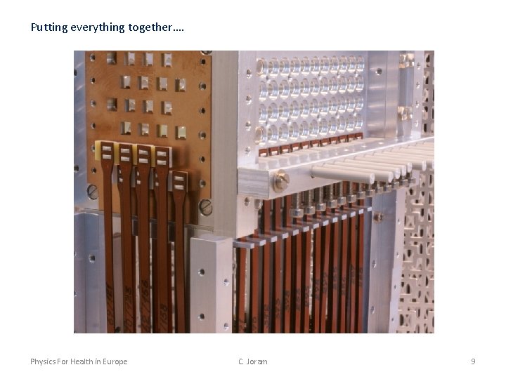 Putting everything together…. Physics For Health in Europe C. Joram 9 