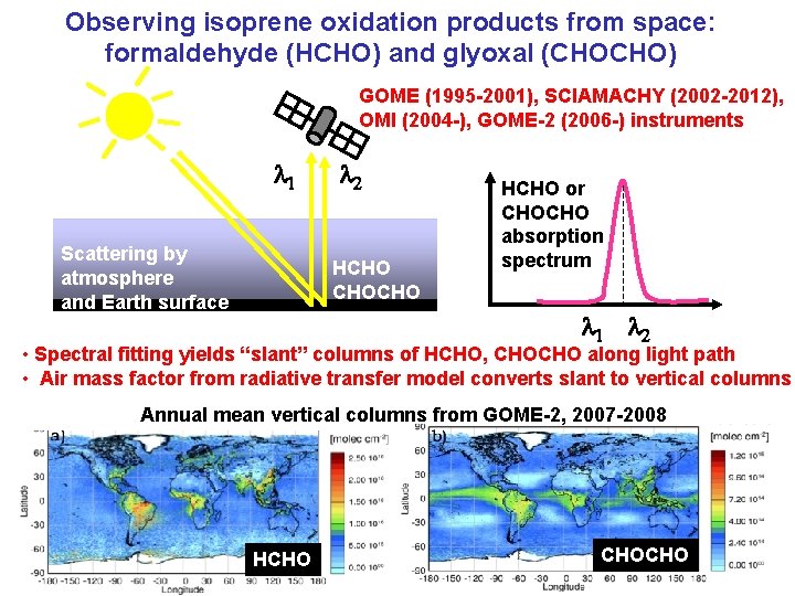 Observing isoprene oxidation products from space: formaldehyde (HCHO) and glyoxal (CHOCHO) GOME (1995 -2001),