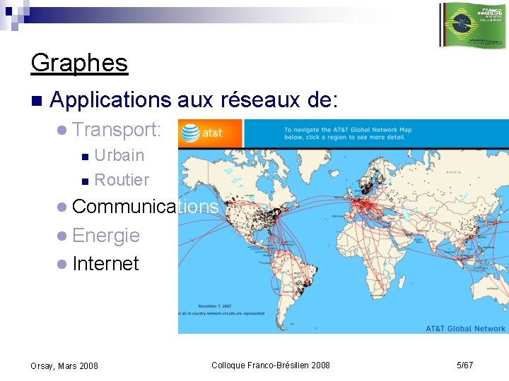 Graphes n Applications aux réseaux de: l Transport: Urbain n Routier n l Communications