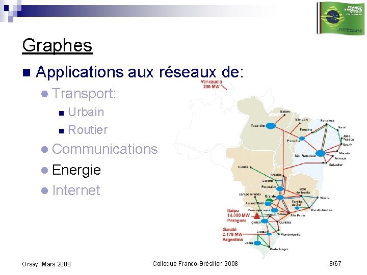 Graphes n Applications aux réseaux de: l Transport: Urbain n Routier n l Communications