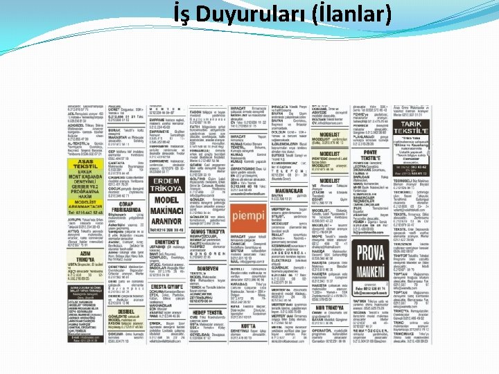 İş Duyuruları (İlanlar) 