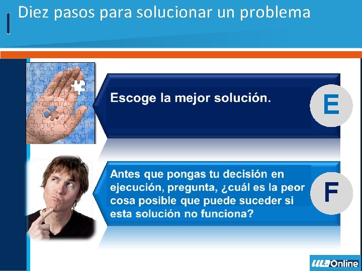 Diez pasos para solucionar un problema E F 