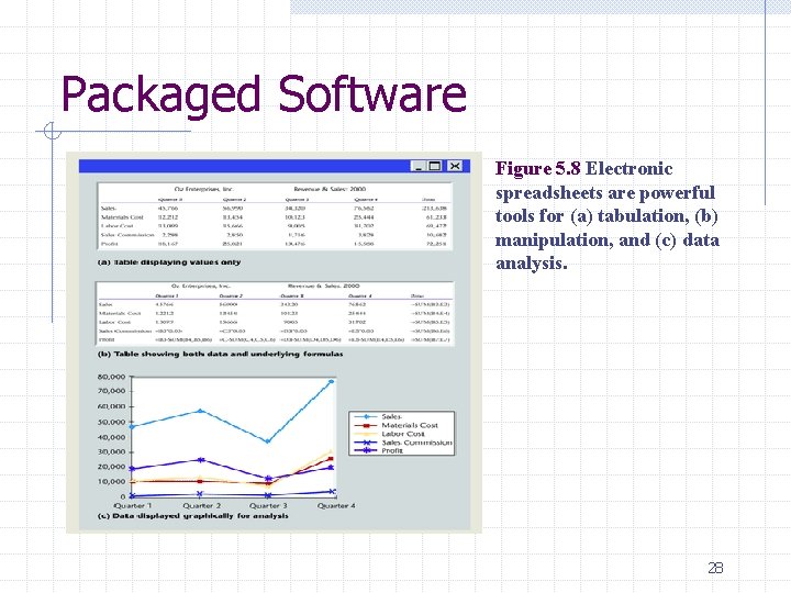 Packaged Software Figure 5. 8 Electronic spreadsheets are powerful tools for (a) tabulation, (b) Packaged Software Figure 5. 8 Electronic spreadsheets are powerful tools for (a) tabulation, (b)