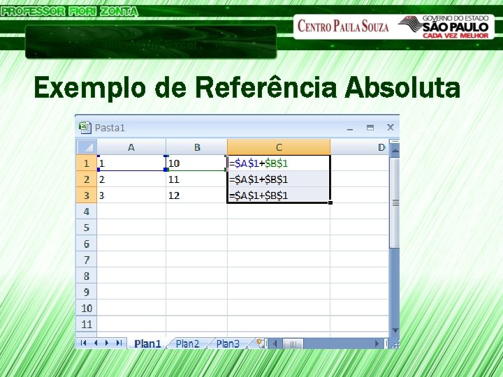 Microsoft Excel Exemplo de Referência Absoluta 