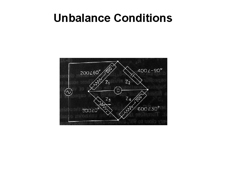 Unbalance Conditions 