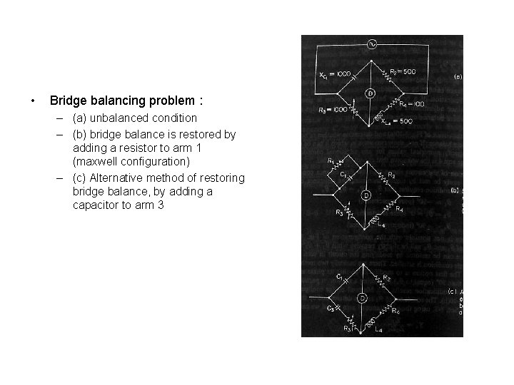  • Bridge balancing problem : – (a) unbalanced condition – (b) bridge balance