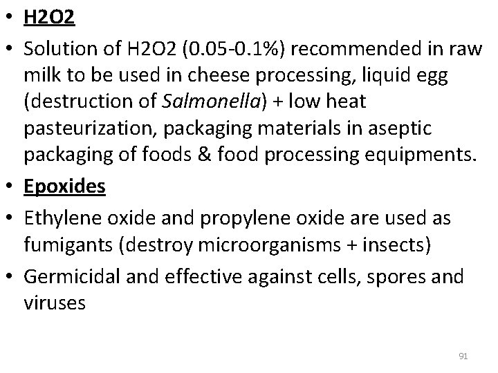  • H 2 O 2 • Solution of H 2 O 2 (0.