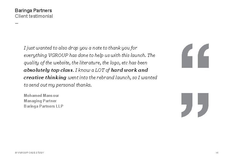 Baringa Partners Client testimonial _ I just wanted to also drop you a note