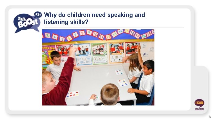 Why do children need speaking and listening skills? 8 