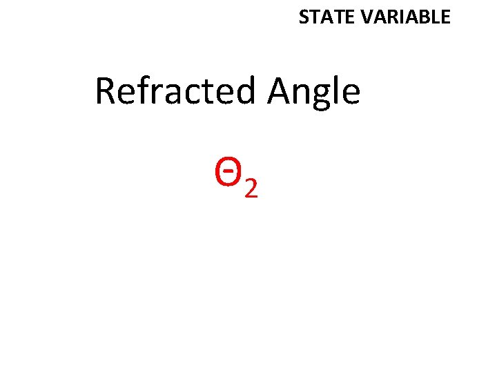 STATE VARIABLE Refracted Angle Θ 2 