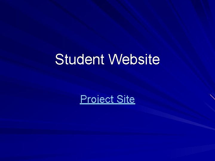 Student Website Project Site 