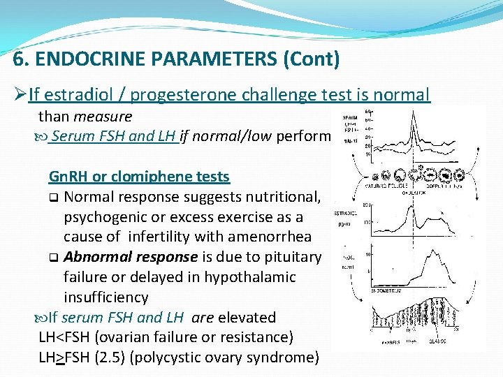 6. ENDOCRINE PARAMETERS (Cont) ØIf estradiol / progesterone challenge test is normal than measure