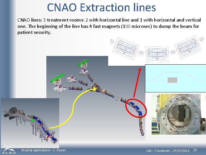 CNAO Extraction lines CNAO lines: 3 treatment rooms: 2 with horizontal line and 1