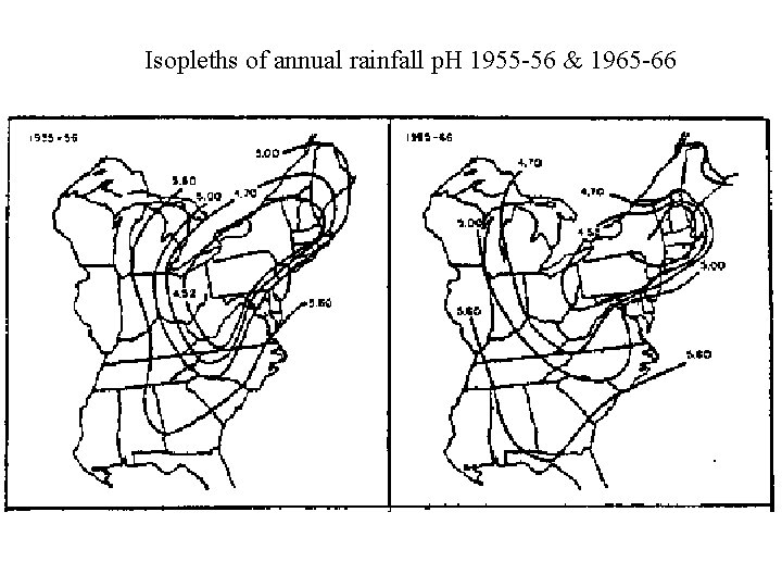 Isopleths of annual rainfall p. H 1955 -56 & 1965 -66 