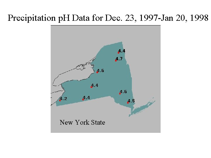 Precipitation p. H Data for Dec. 23, 1997 -Jan 20, 1998 New York State