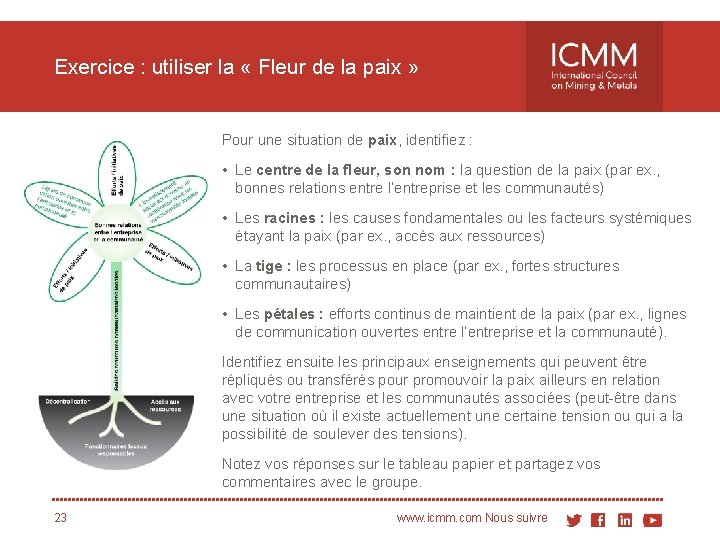 Exercice : utiliser la « Fleur de la paix » Pour une situation de