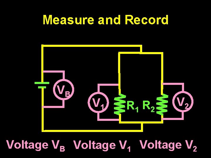 Measure and Record VB V 1 R 2 Voltage VB Voltage V 1 Voltage