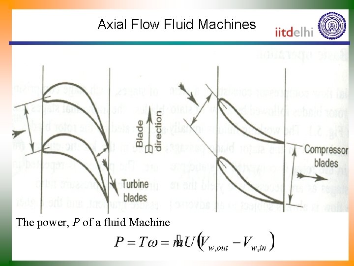 Axial Flow Fluid Machines The power, P of a fluid Machine 