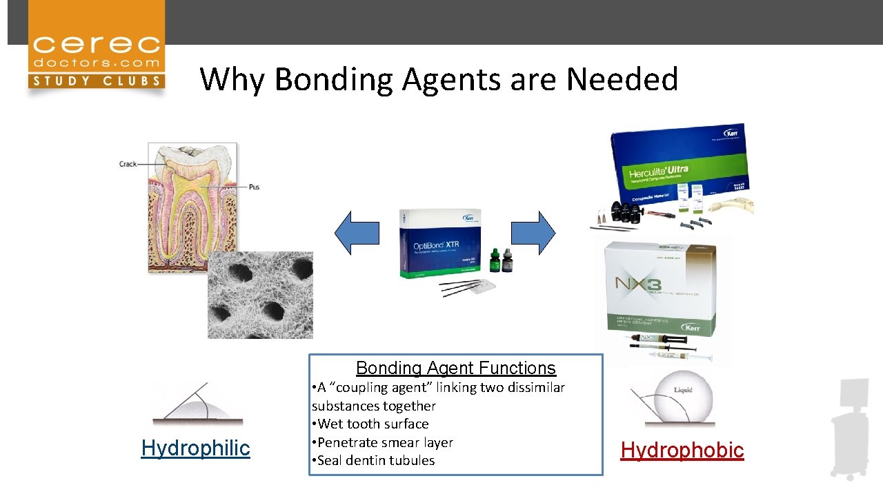 Why Bonding Agents are Needed Bonding Agent Functions Hydrophilic • A “coupling agent” linking