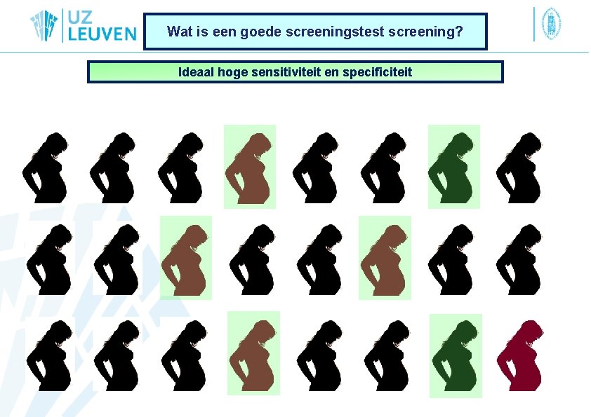 Wat is een goede screeningstest screening? Ideaal hoge sensitiviteit en specificiteit 
