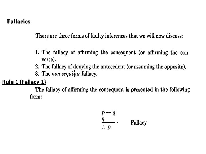 Rule 1 (Fallacy 1) 