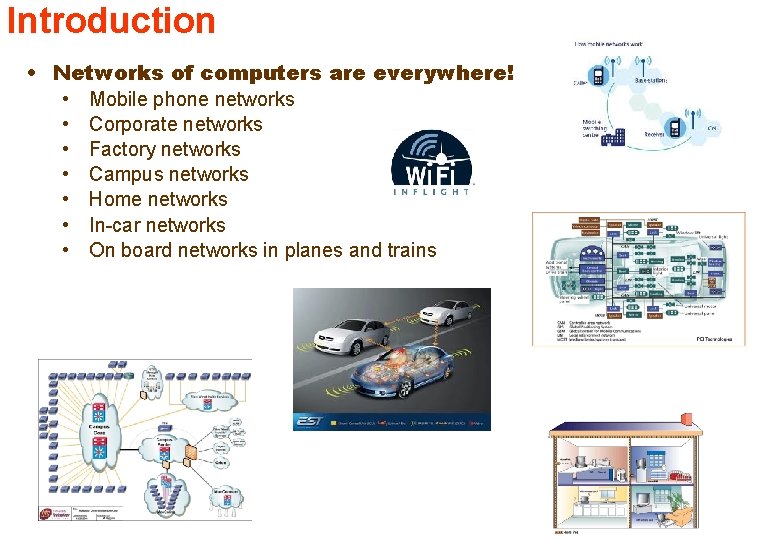 Introduction • Networks of computers are everywhere! • Mobile phone networks • Corporate networks Introduction • Networks of computers are everywhere! • Mobile phone networks • Corporate networks