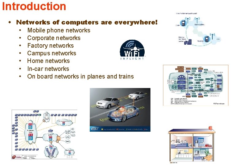 Introduction • Networks of computers are everywhere! • Mobile phone networks • Corporate networks