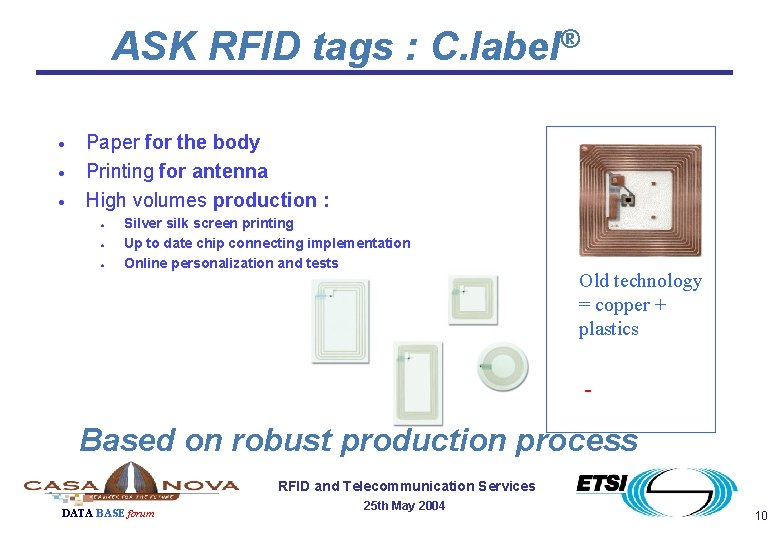 ASK RFID tags : C. label® · · · Paper for the body Printing