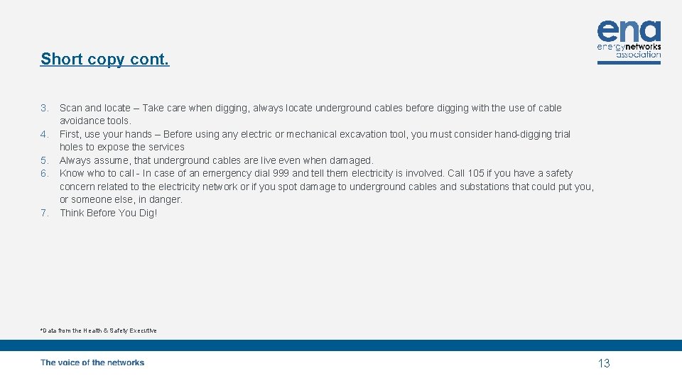 Short copy cont. 3. 4. 5. 6. 7. Scan and locate – Take care