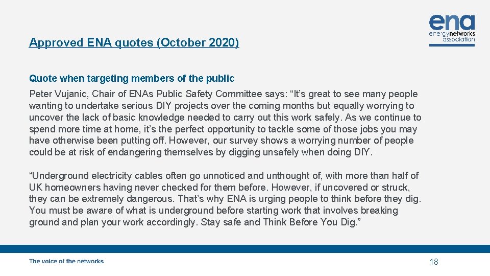 Approved ENA quotes (October 2020) Quote when targeting members of the public Peter Vujanic,