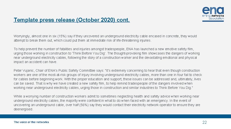 Template press release (October 2020) cont. Worryingly, almost one in six (15%) say if