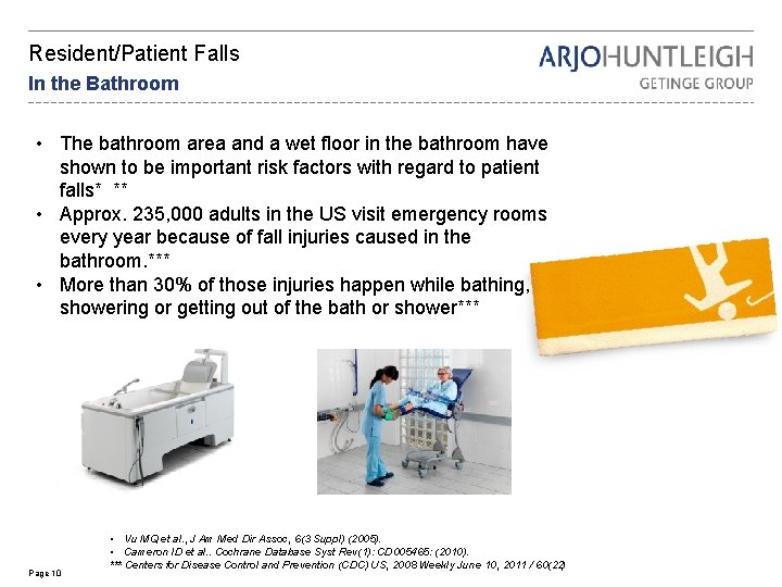 Resident/Patient Falls In the Bathroom • The bathroom area and a wet floor in