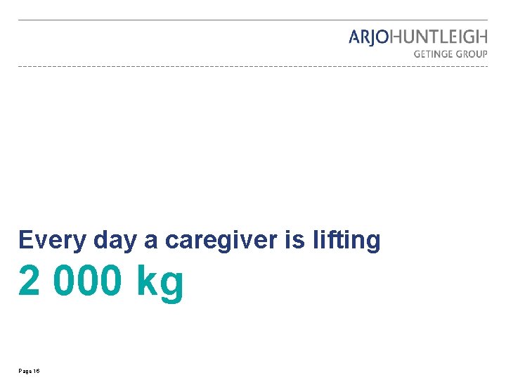 Every day a caregiver is lifting 2 000 kg Page 16 