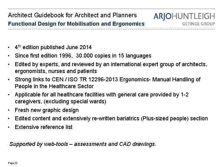 Architect Guidebook for Architect and Planners Functional Design for Mobilisation and Ergonomics • 4