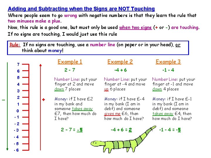 Adding and Subtracting when the Signs are NOT Touching Where people seem to go Adding and Subtracting when the Signs are NOT Touching Where people seem to go