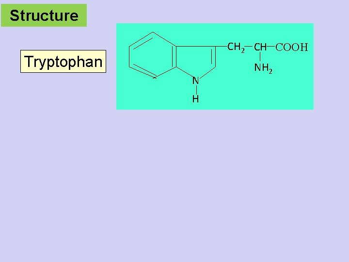 Structure CH 2 CH COOH Tryptophan N H NH 2 