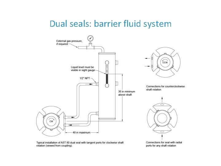 Dual seals: barrier fluid system 