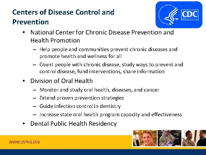 Centers of Disease Control and Prevention • National Center for Chronic Disease Prevention and