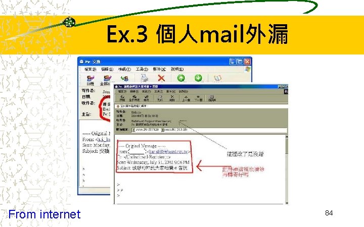 Ex. 3 個人mail外漏 From internet 84 Ex. 3 個人mail外漏 From internet 84