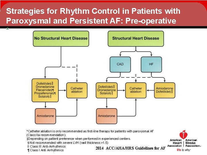 Strategies for Rhythm Control in Patients with Paroxysmal and Persistent AF: Pre-operative * *Catheter Strategies for Rhythm Control in Patients with Paroxysmal and Persistent AF: Pre-operative * *Catheter