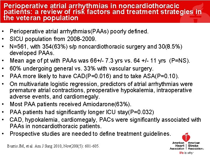 Perioperative atrial arrhythmias in noncardiothoracic patients: a review of risk factors and treatment strategies Perioperative atrial arrhythmias in noncardiothoracic patients: a review of risk factors and treatment strategies