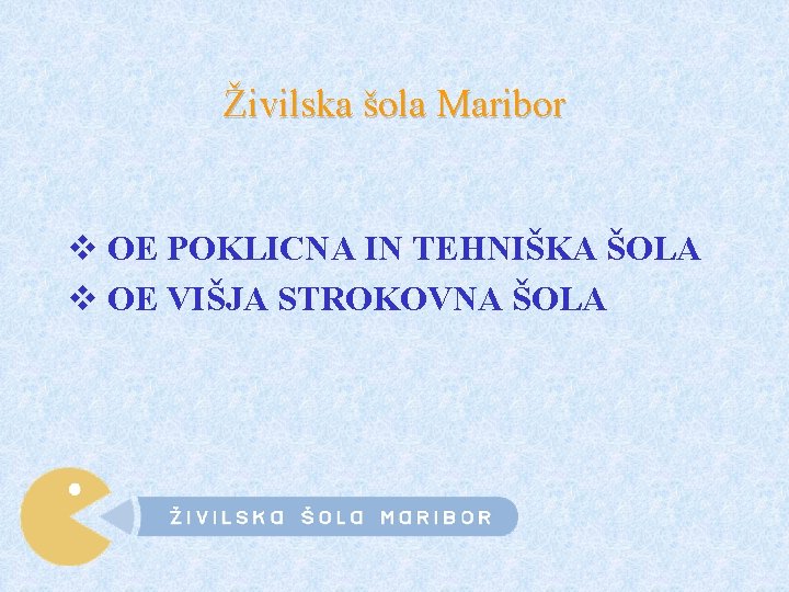Živilska šola Maribor v OE POKLICNA IN TEHNIŠKA ŠOLA v OE VIŠJA STROKOVNA ŠOLA