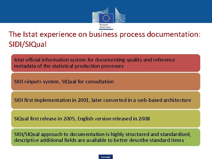 The Istat experience on business process documentation: SIDI/SIQual Istat official information system for documenting The Istat experience on business process documentation: SIDI/SIQual Istat official information system for documenting