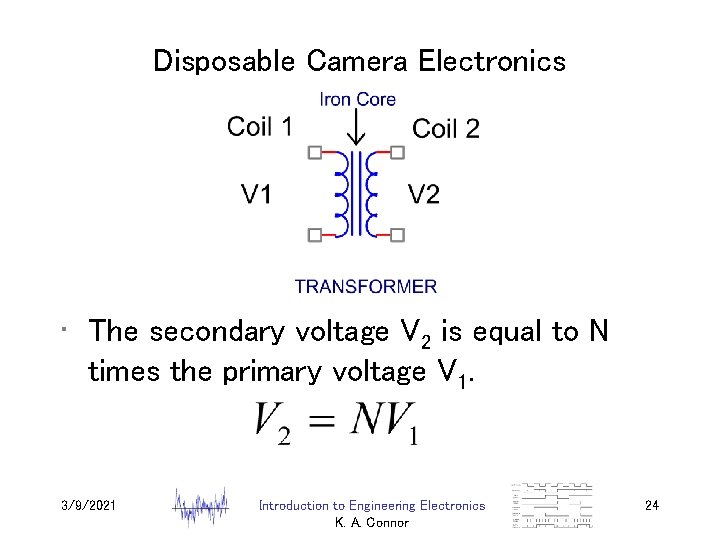 Disposable Camera Electronics • The secondary voltage V 2 is equal to N times