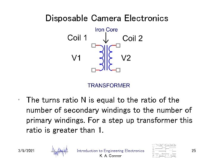 Disposable Camera Electronics • The turns ratio N is equal to the ratio of
