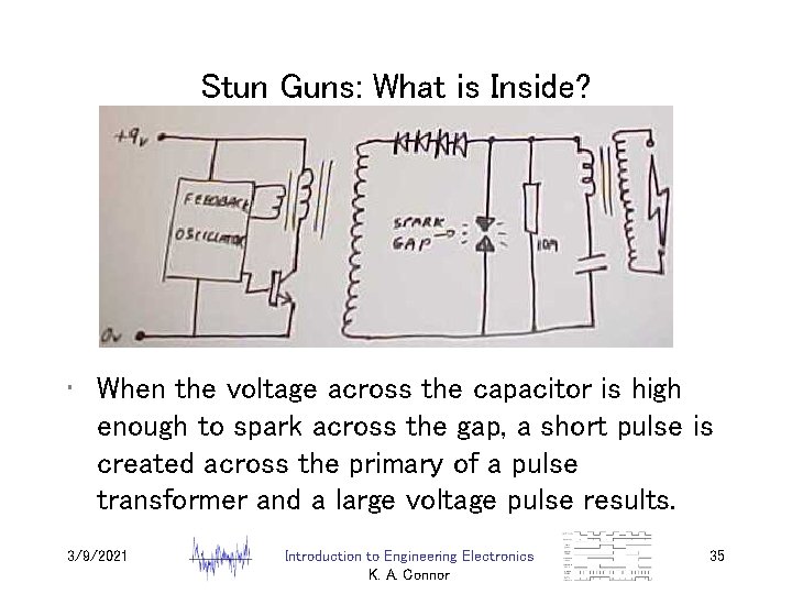 Stun Guns: What is Inside? • When the voltage across the capacitor is high