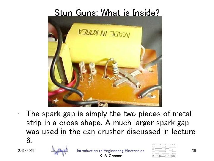 Stun Guns: What is Inside? • The spark gap is simply the two pieces