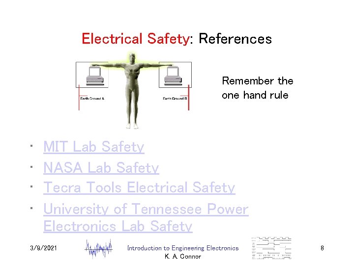 Electrical Safety: References Remember the one hand rule • • MIT Lab Safety NASA