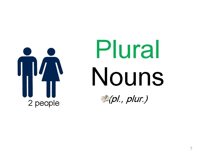 Plural Nouns 2 people (pl. , plur. ) 7 